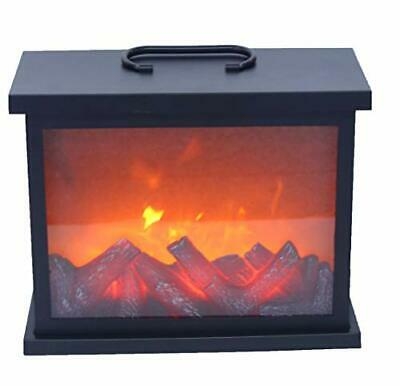 Lightahead Artificial LED Fireplace with Realistic Log Wood Burning Flame Simulation Effect USB Operated Portable Tabletop Fire Flame Light for Indoor/Outdoor Decoration