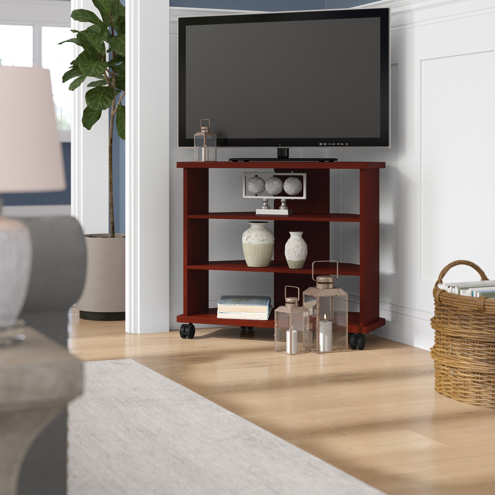 Mahogany Corner TV Stand