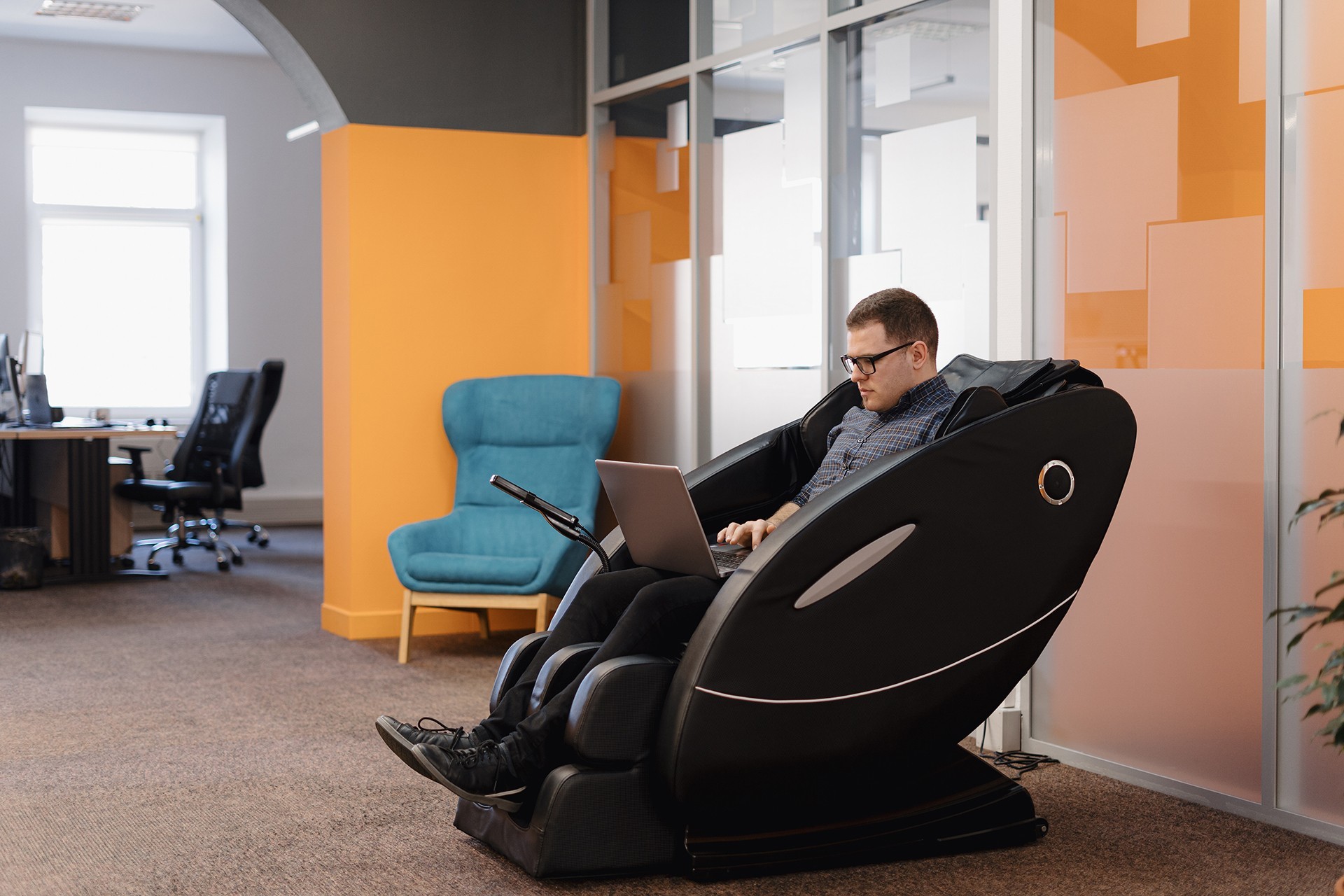 Massage Armchair In The Office