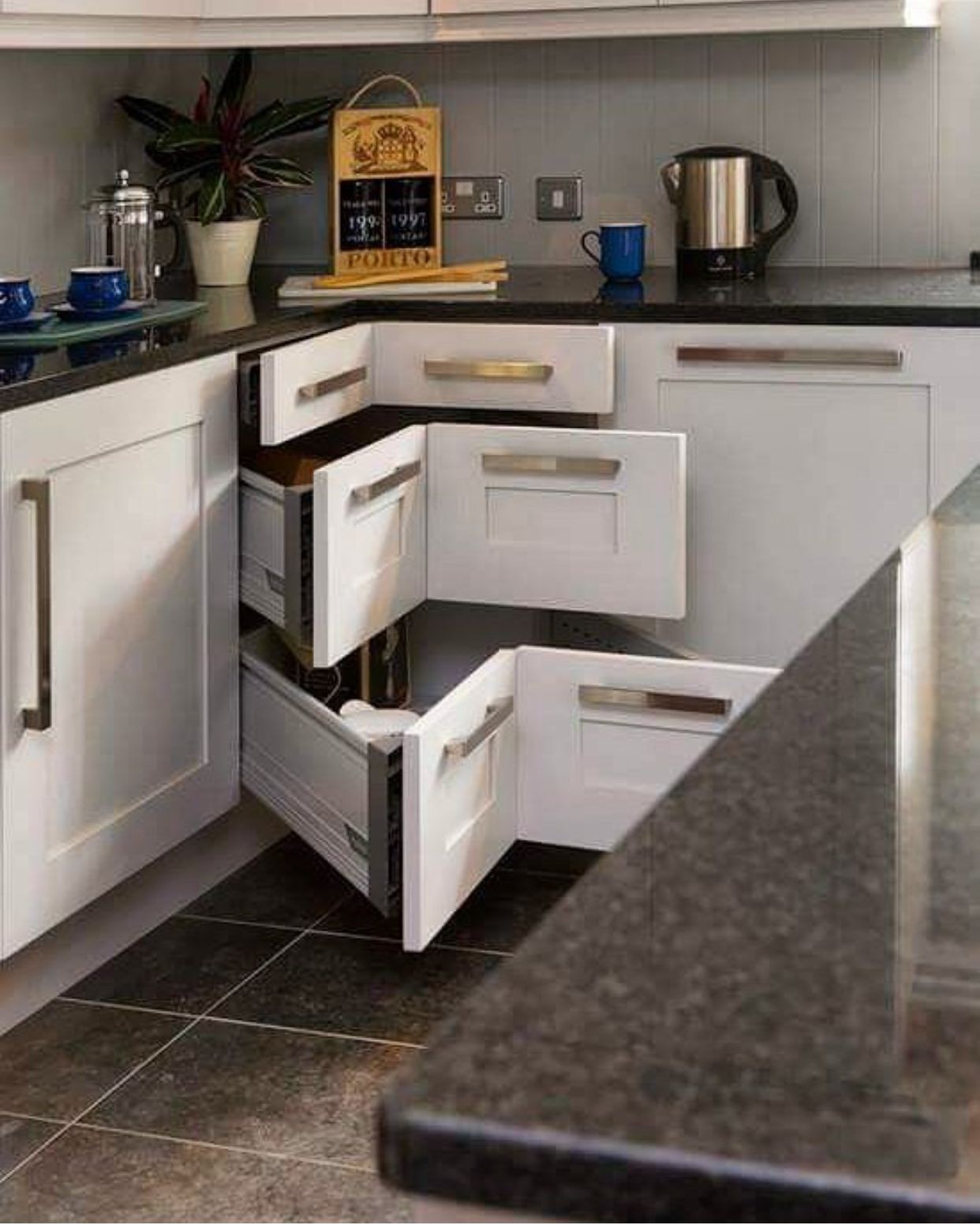 Modern Flat-Front Drawers in White