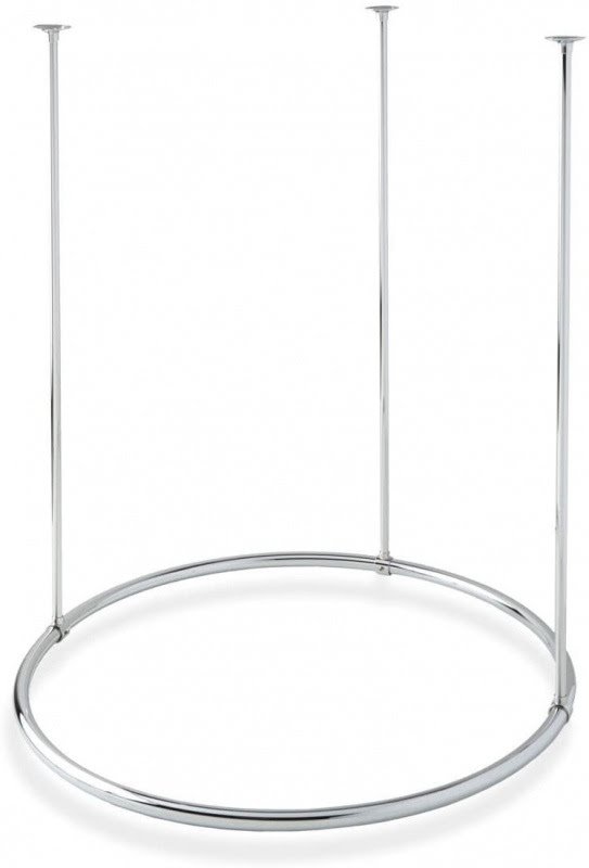 Naiture Brass 32" Round Shower Curtain Rod Chrome Finish