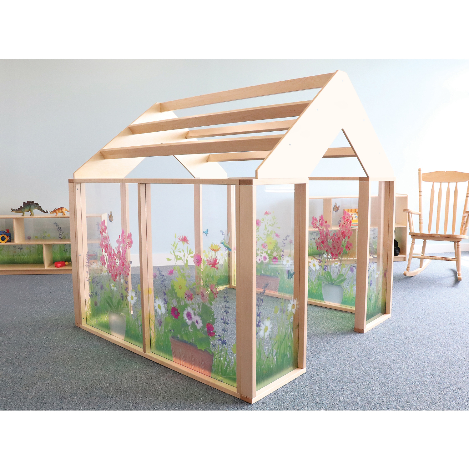 Nature View Play 5' x 5' Indoor Solid + Manufactured Wood Playhouse