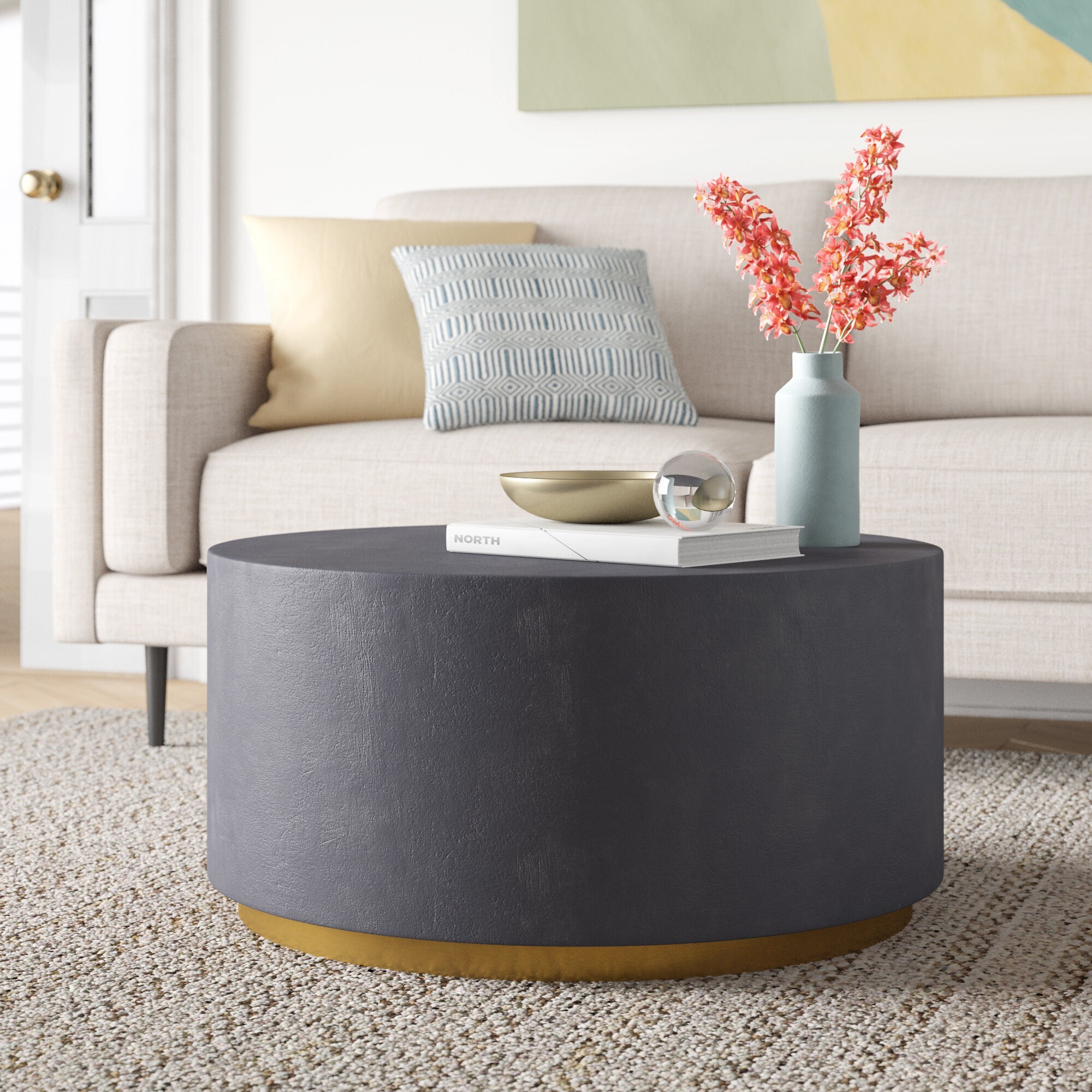 Olive Gray Concrete Coffee Table