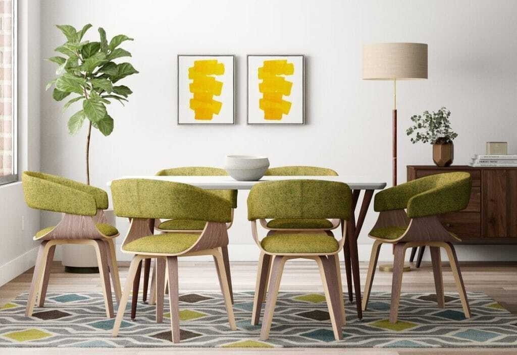 Olive Green and Yellow Dining Room Ideas