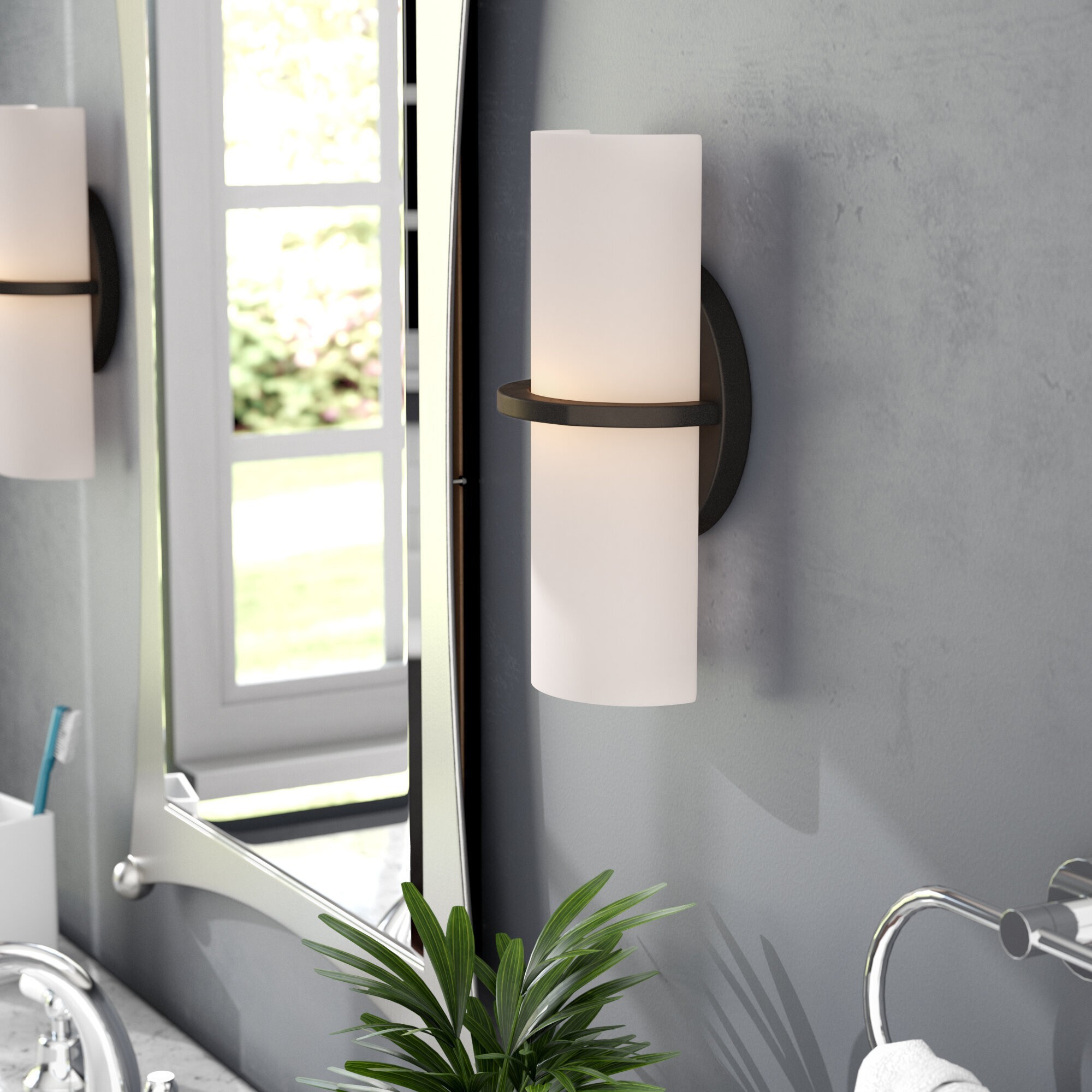 One Wall Light with Metal Finish