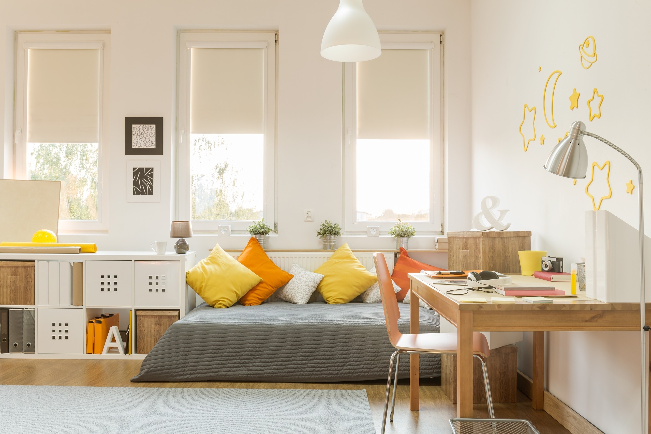 Orange and Yellow Energetic Bedroom Design