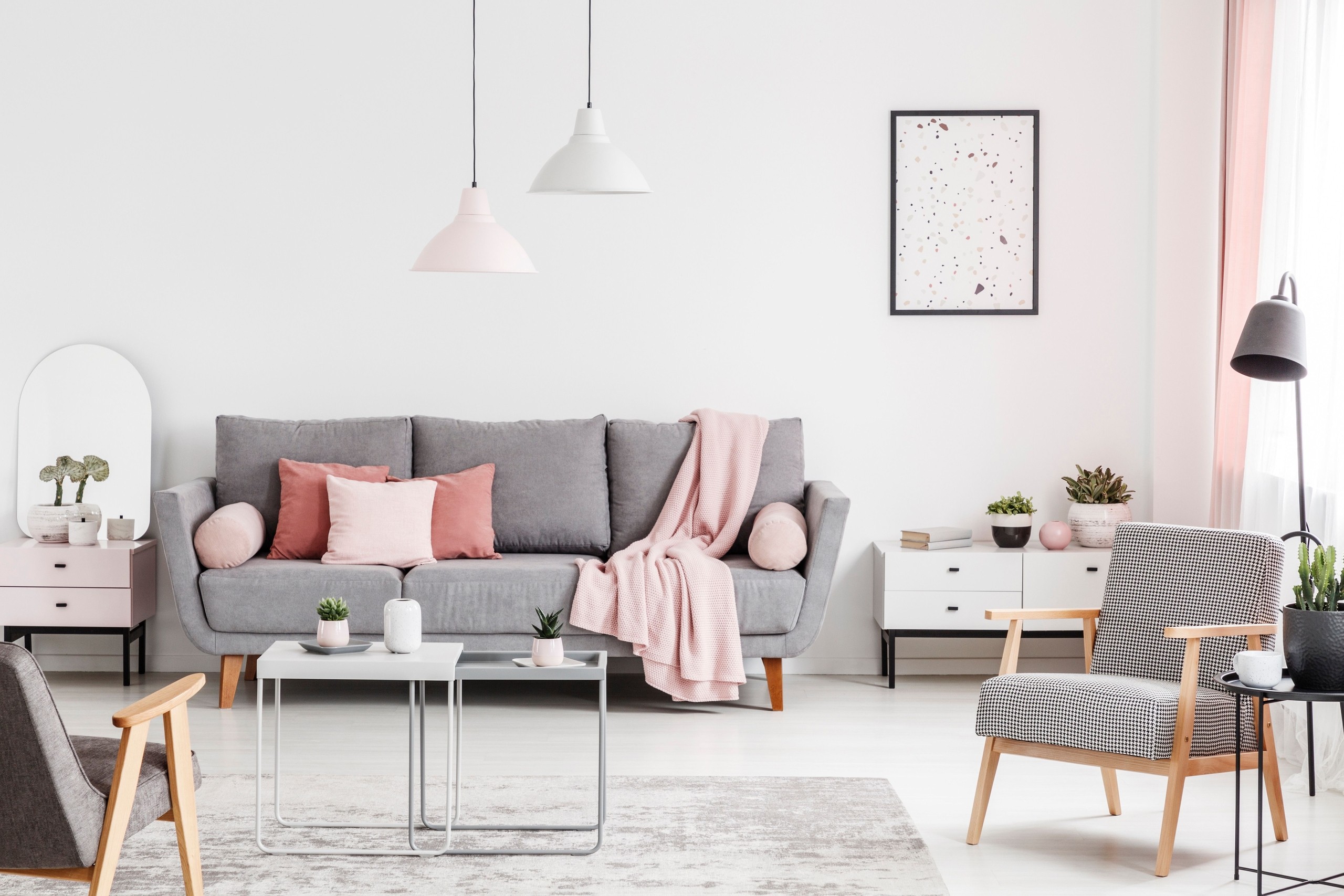Pink and Grey Room Design