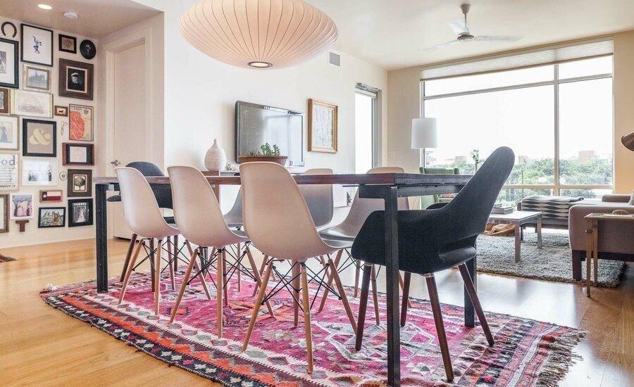 Purple and Red Bohemian Dining Room