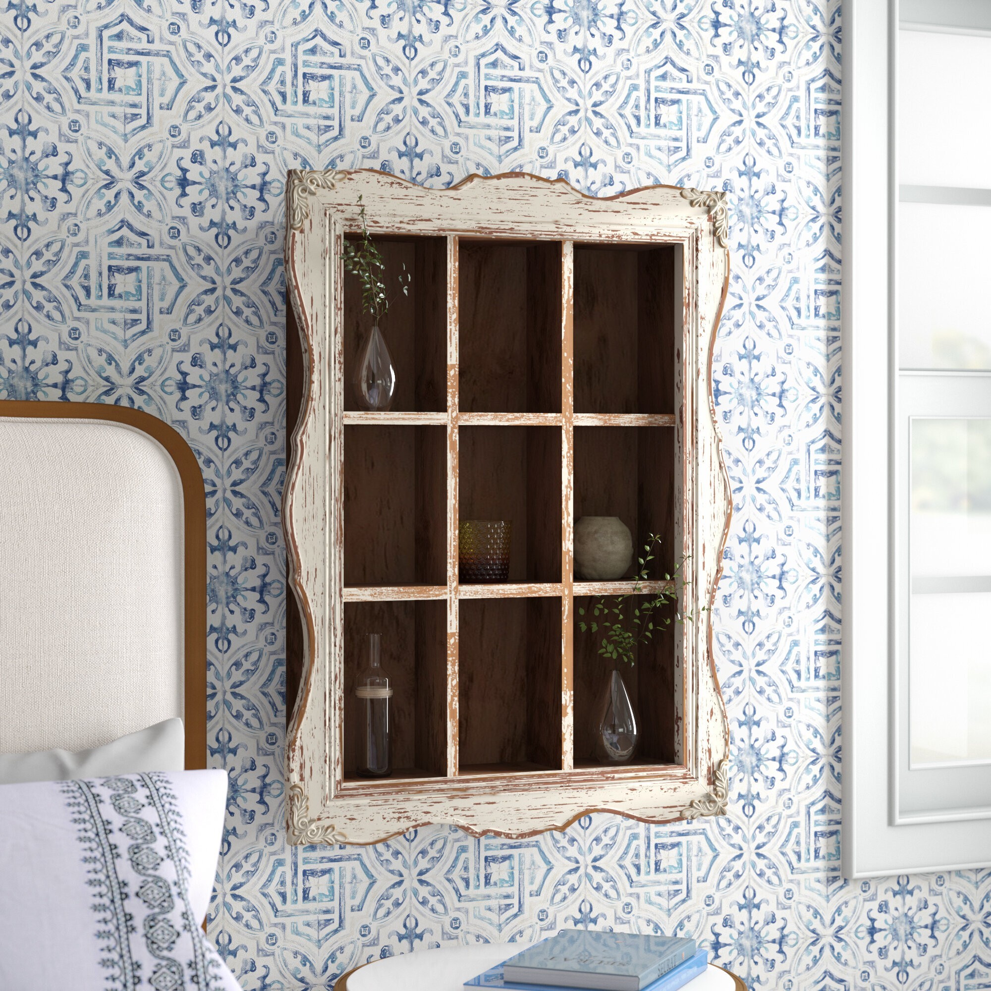 Rustic Traditional Solid Wood Wall Shelf