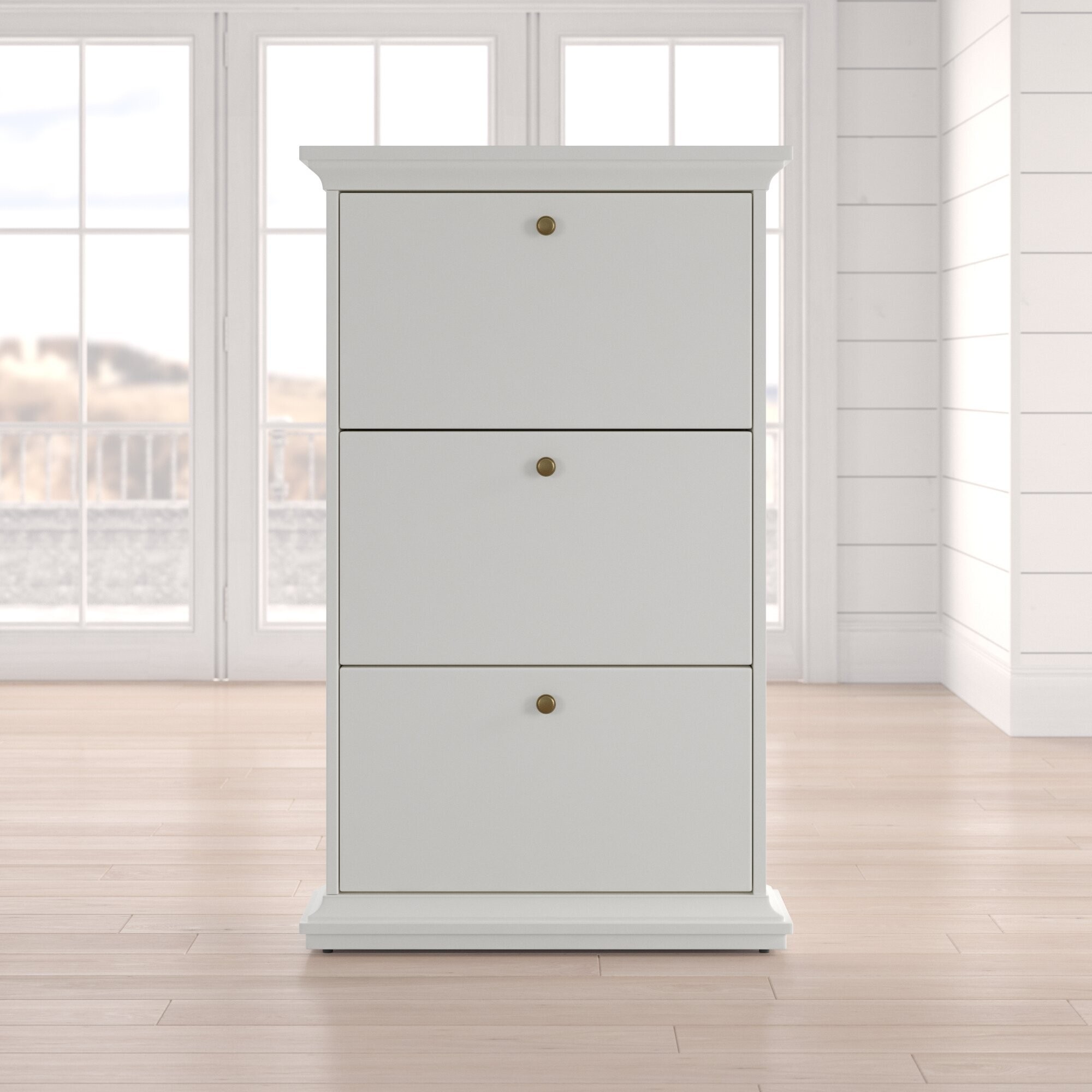 Scandinavian Style 21 Pair Shoe Storage Cabinet