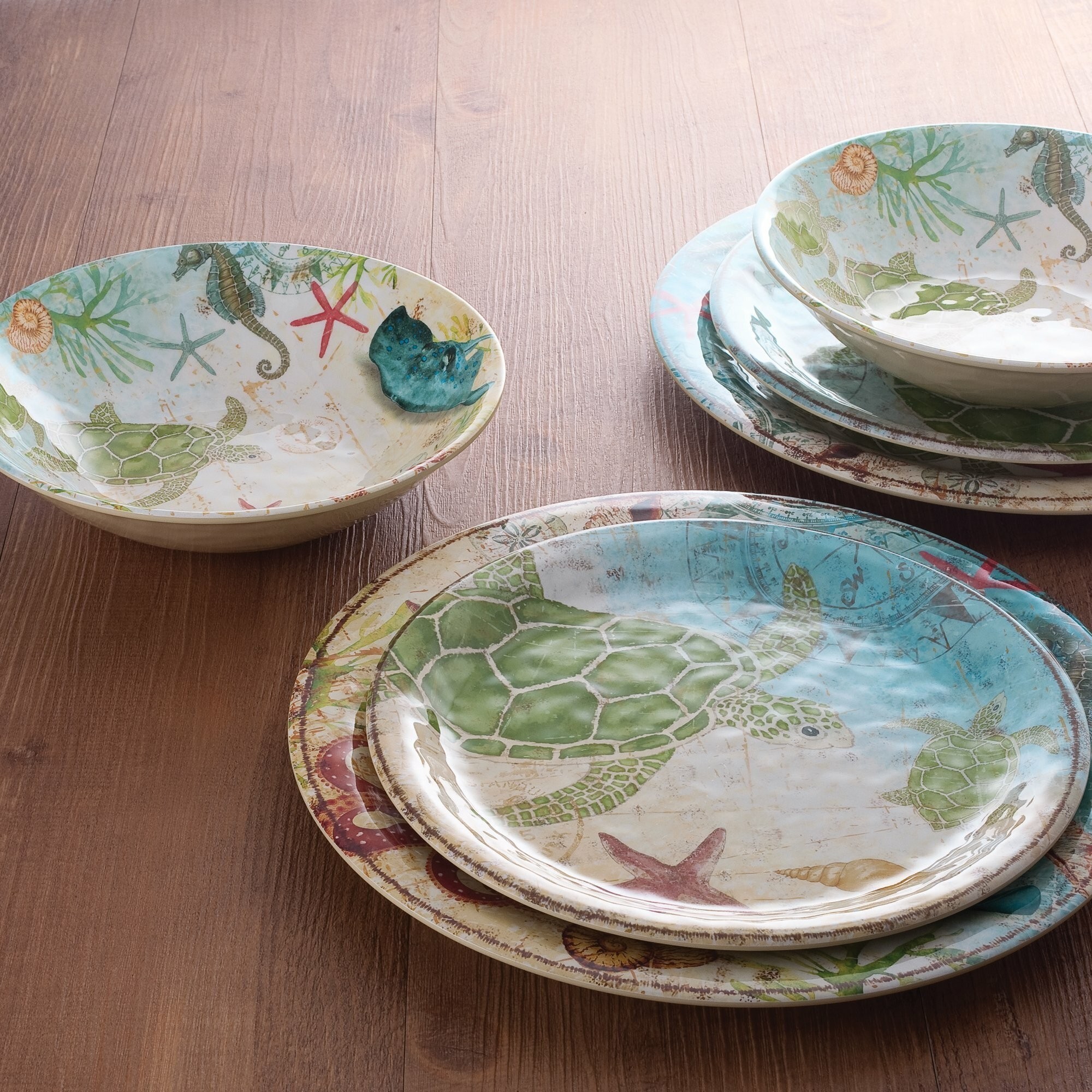 Sea Themed Melamine Dinnerware Set