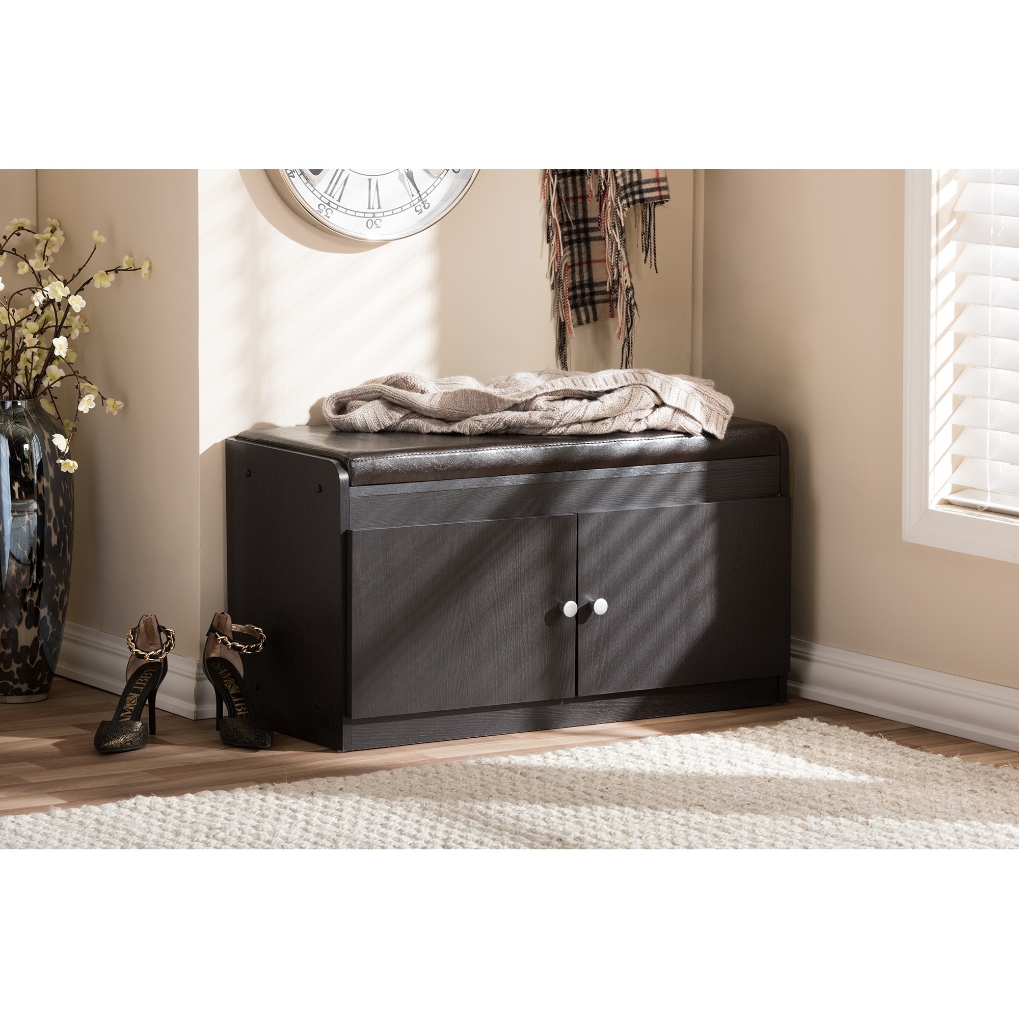 Shoe Storage Cabinet With Seating Bench