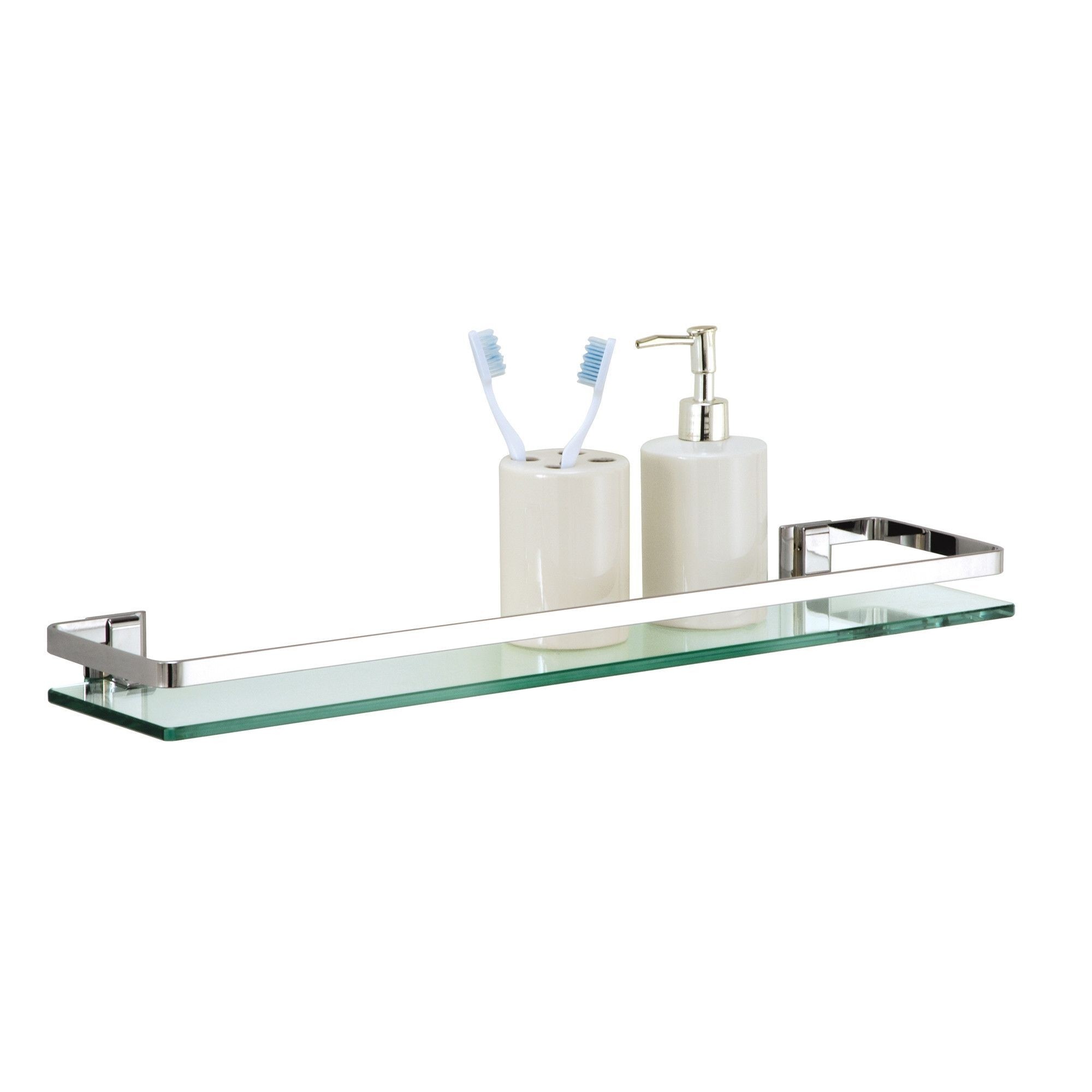 Silver Classic Glass Wall Shelf