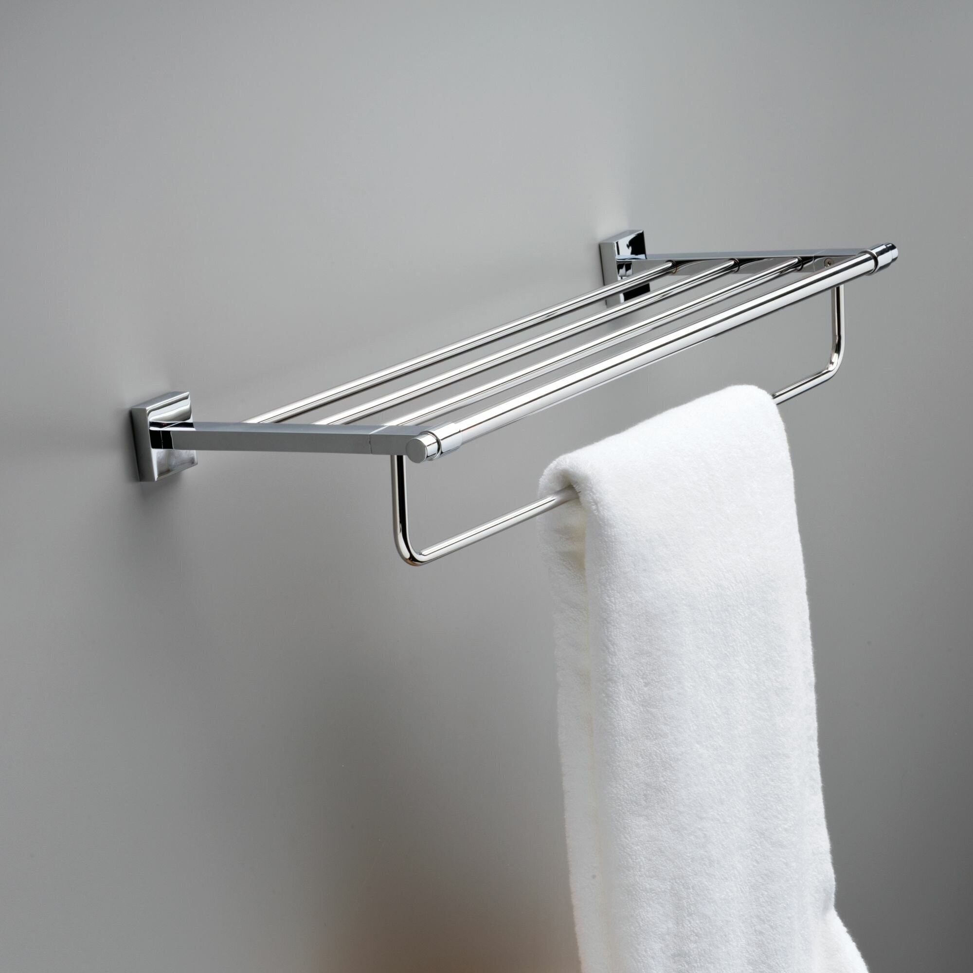 Silver Classic Metal Towel Shelf