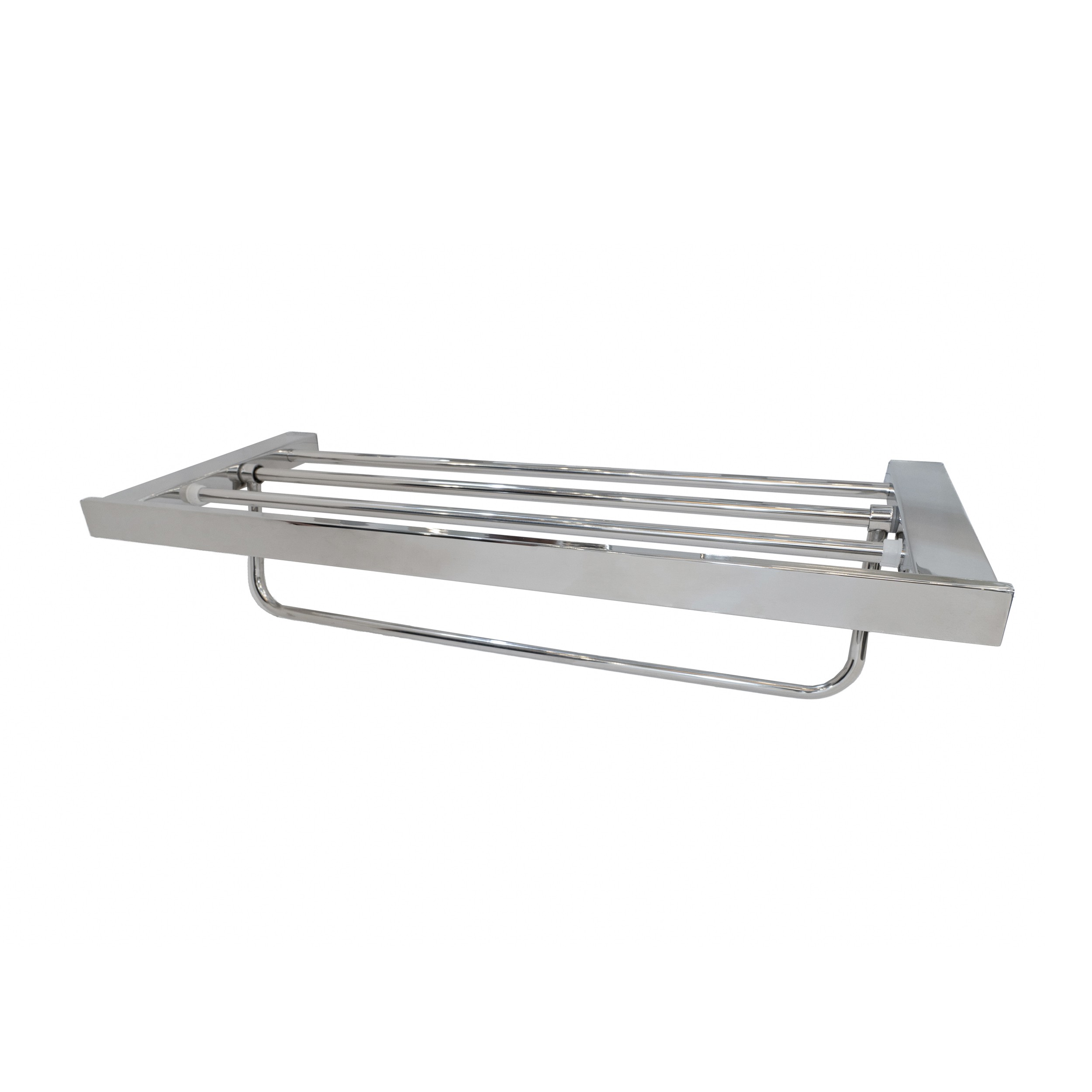 Silver Classic Steel Bathroom Towel Shelf