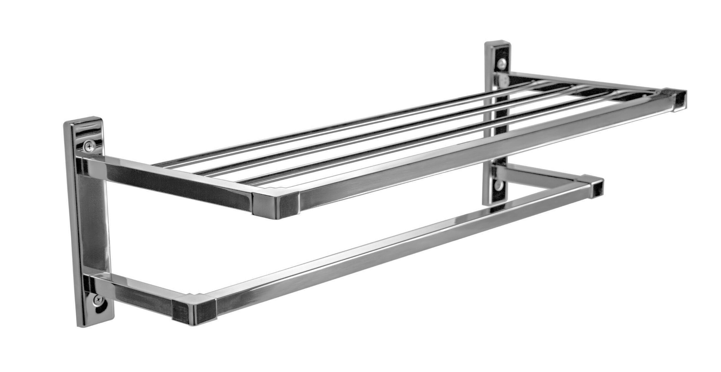 Silver Steel Double Layer Wall Mounted Towel Rack