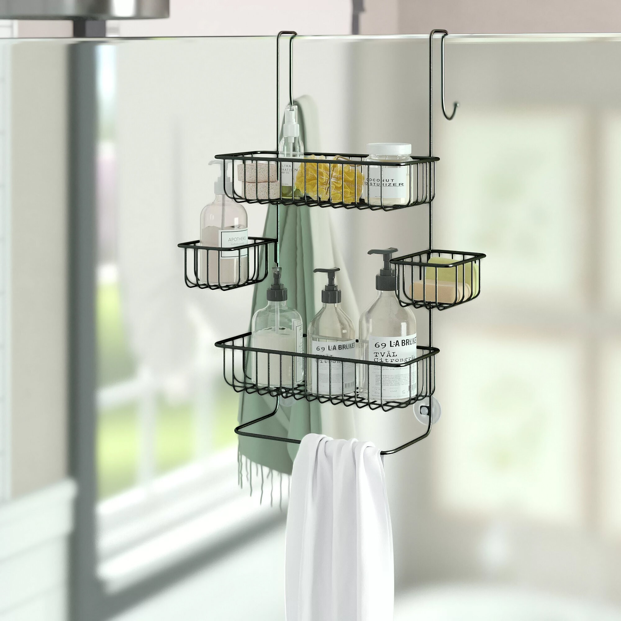 Simple Black Shower Basket