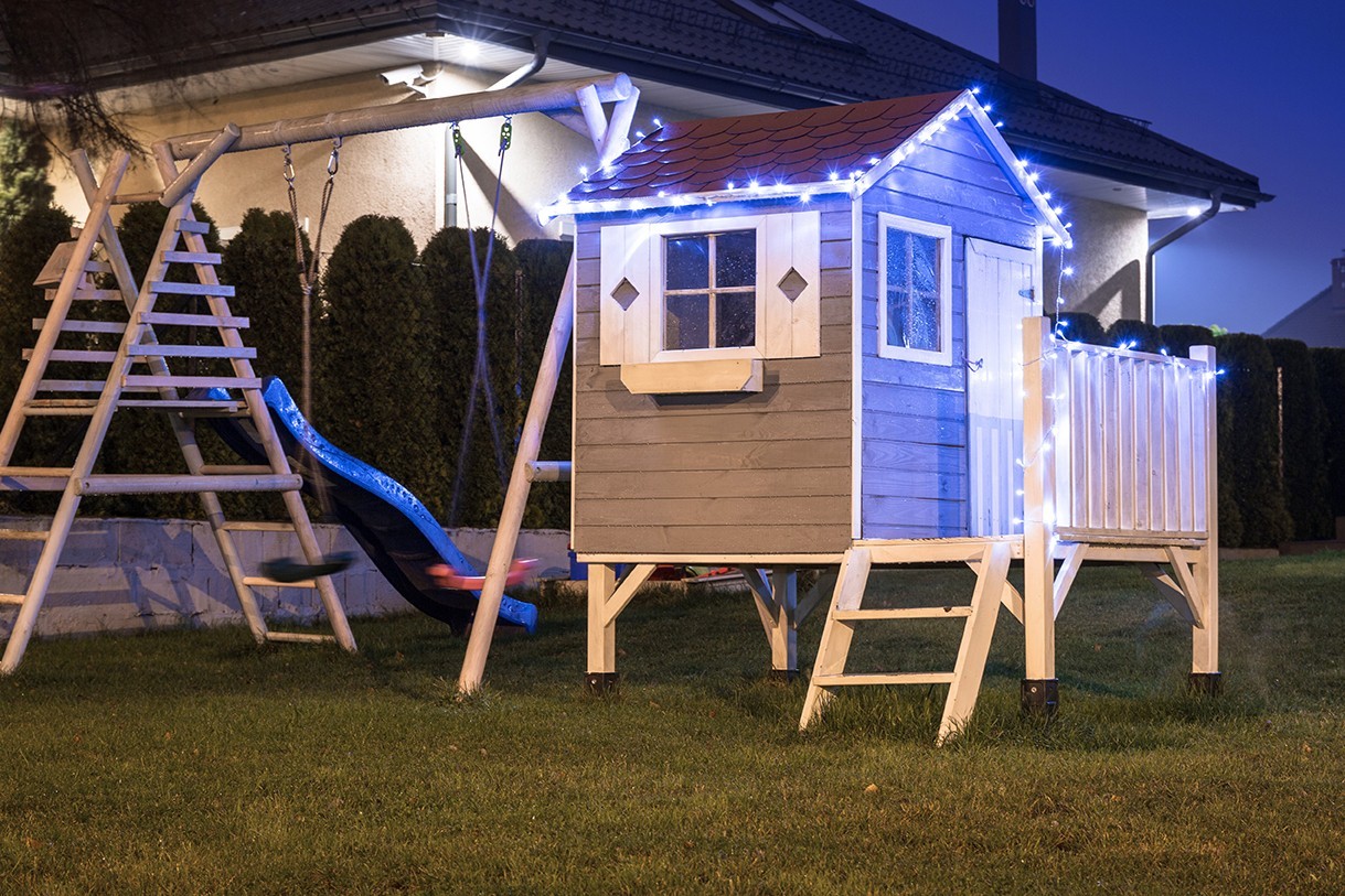 Small Playhouse in Grey with Lights