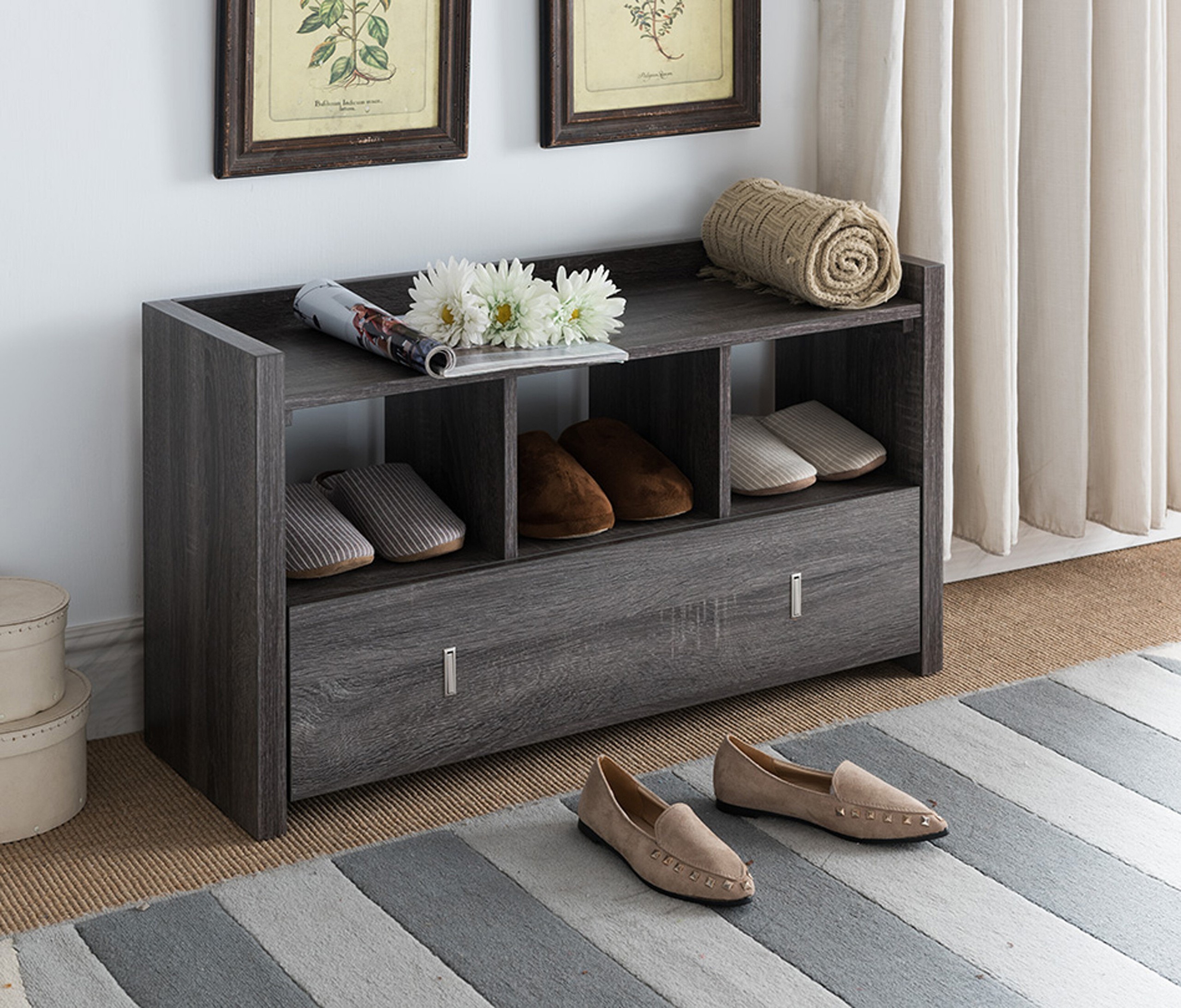 Small Three Pair Shoe Storage Cabinet