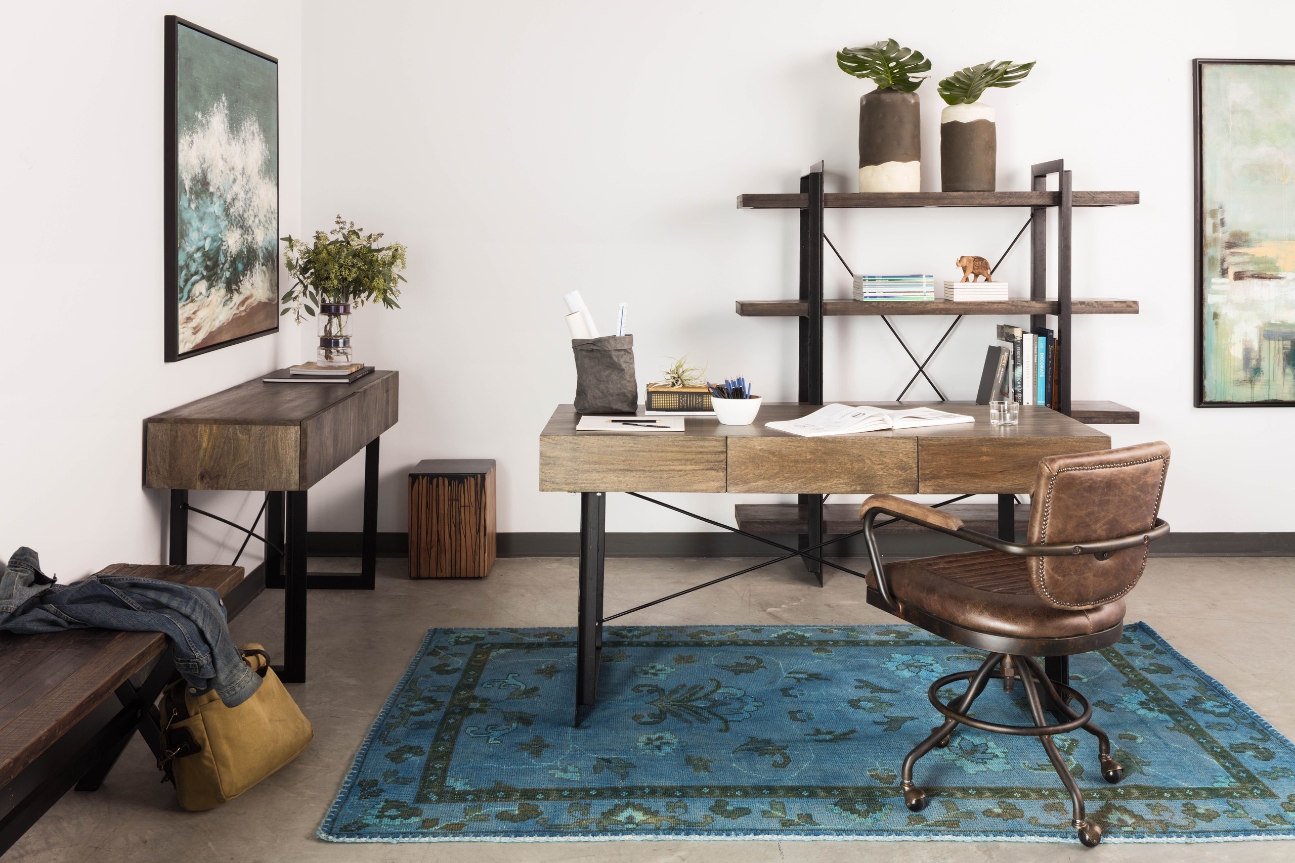 Teal and Brown Industrial Office