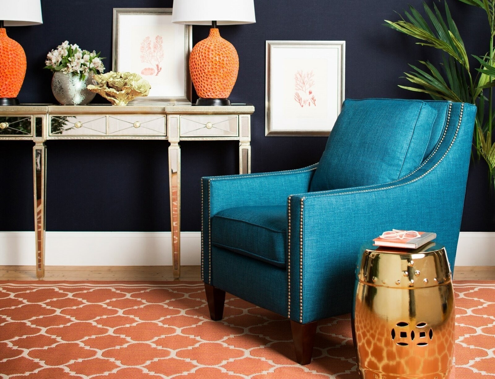 Teal and Orange Room Design