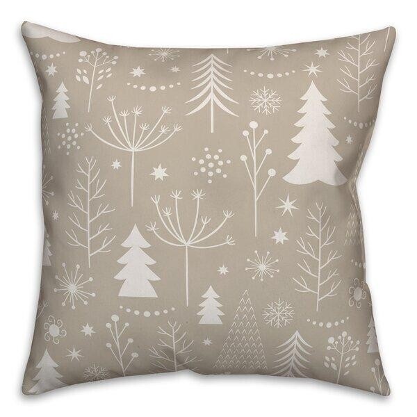 Tilford Christmas Tree Throw Pillow Cover in Cream