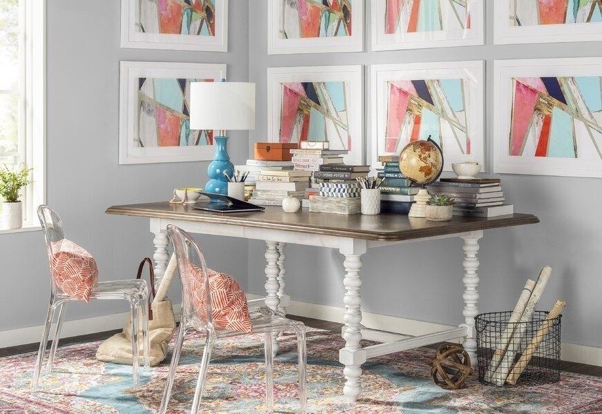 Turquoise and Coral Office Design