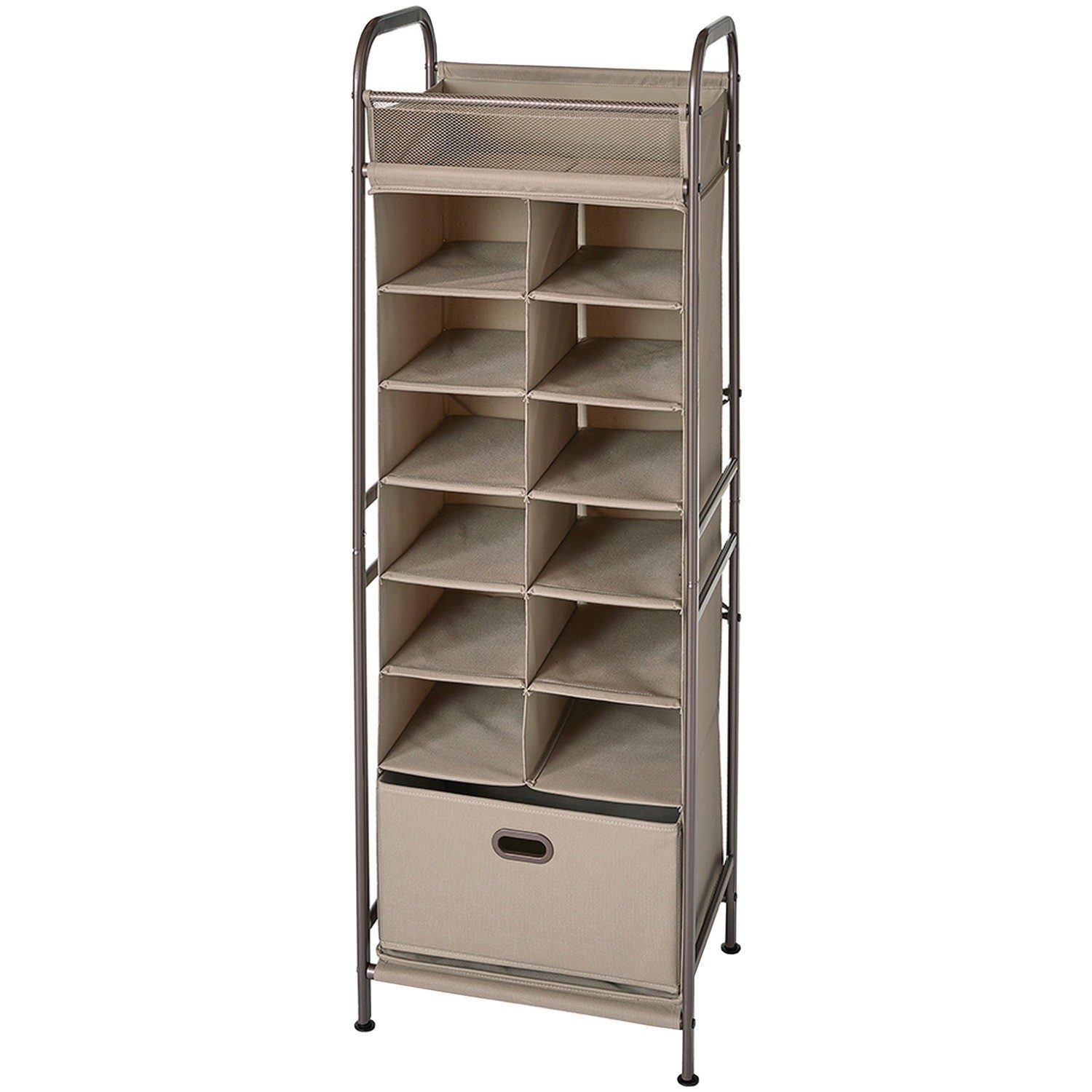 Vertical Twelve Pair Shoe Storage Cabinet