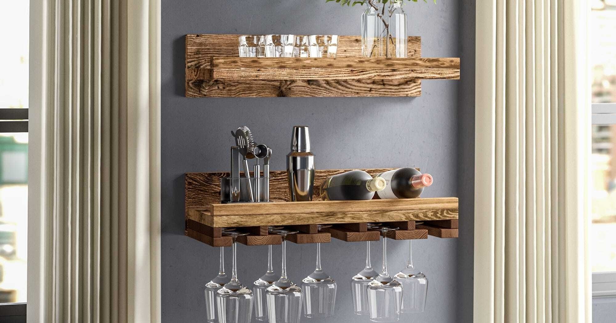 Wall Mounted Wine Glass Rack