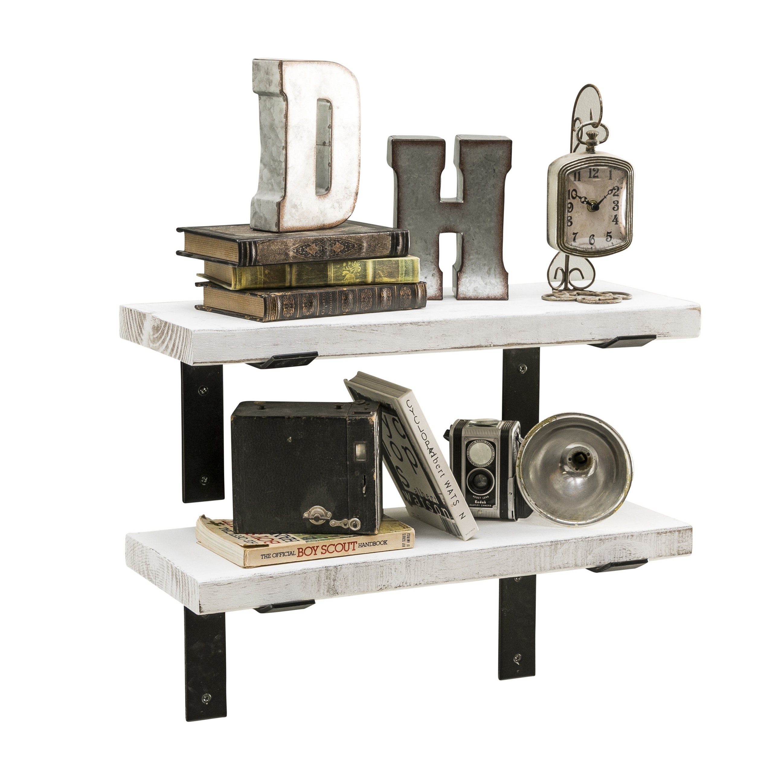 White Modern Manufactured Wood Wall Shelf