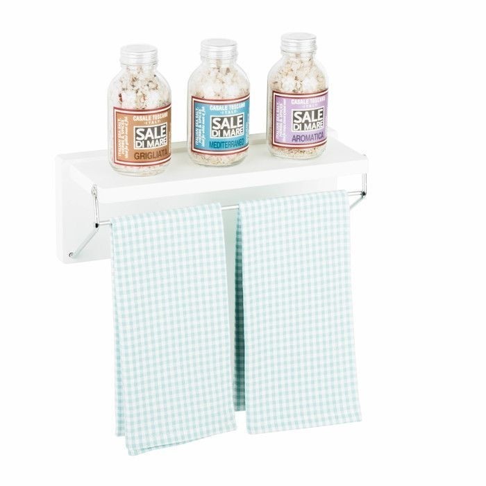 White Modern Metal Accent Wall Shelf