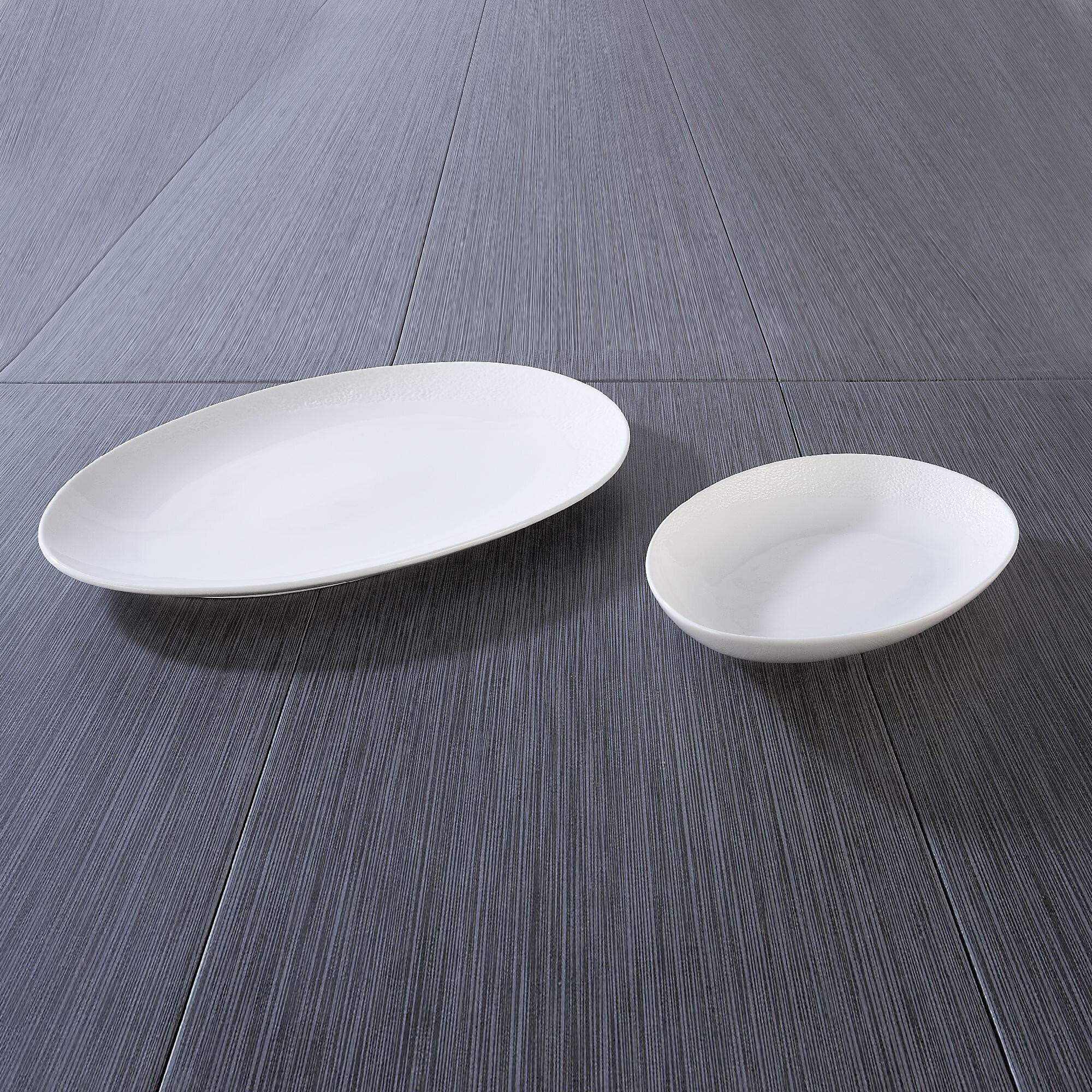 White Oval 2 Piece Dinner Plate Set