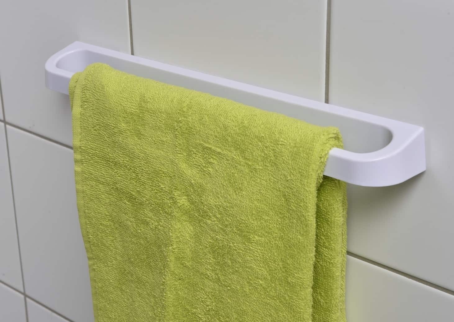 White Plastic Wall Mounted Towel Bar