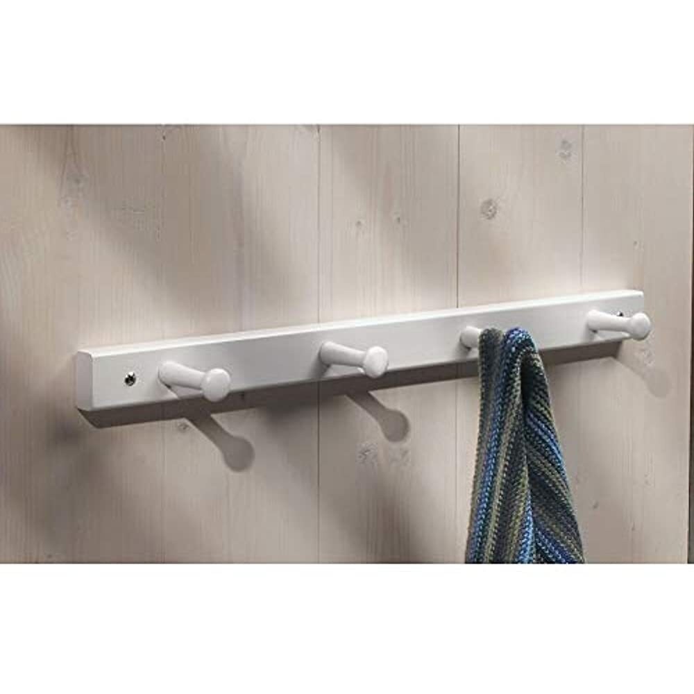 White Wooden Wall Mounted Towel Hook