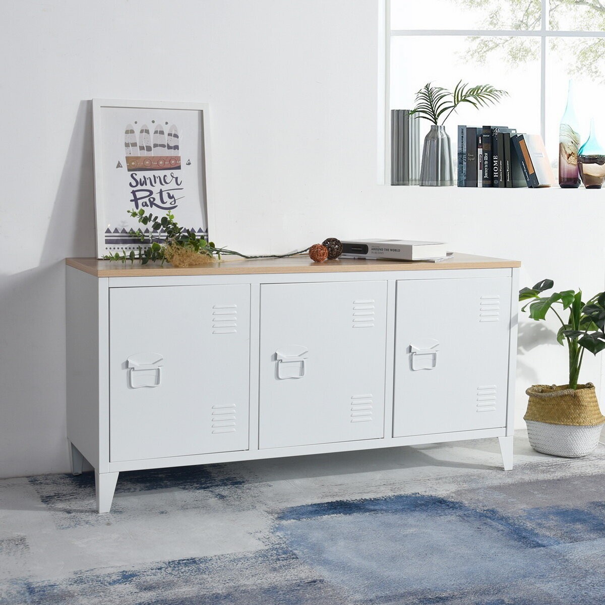 Wide Twelve Pair Shoe Storage Cabinet