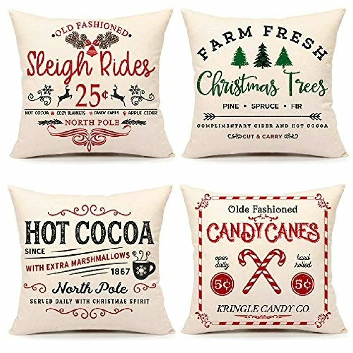 Xmas Rustic Throw Cushion Case