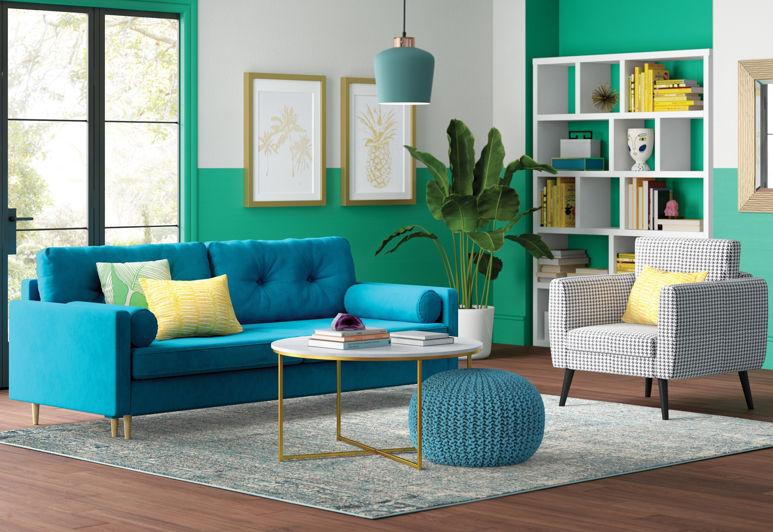 Yellow and Green Room Design