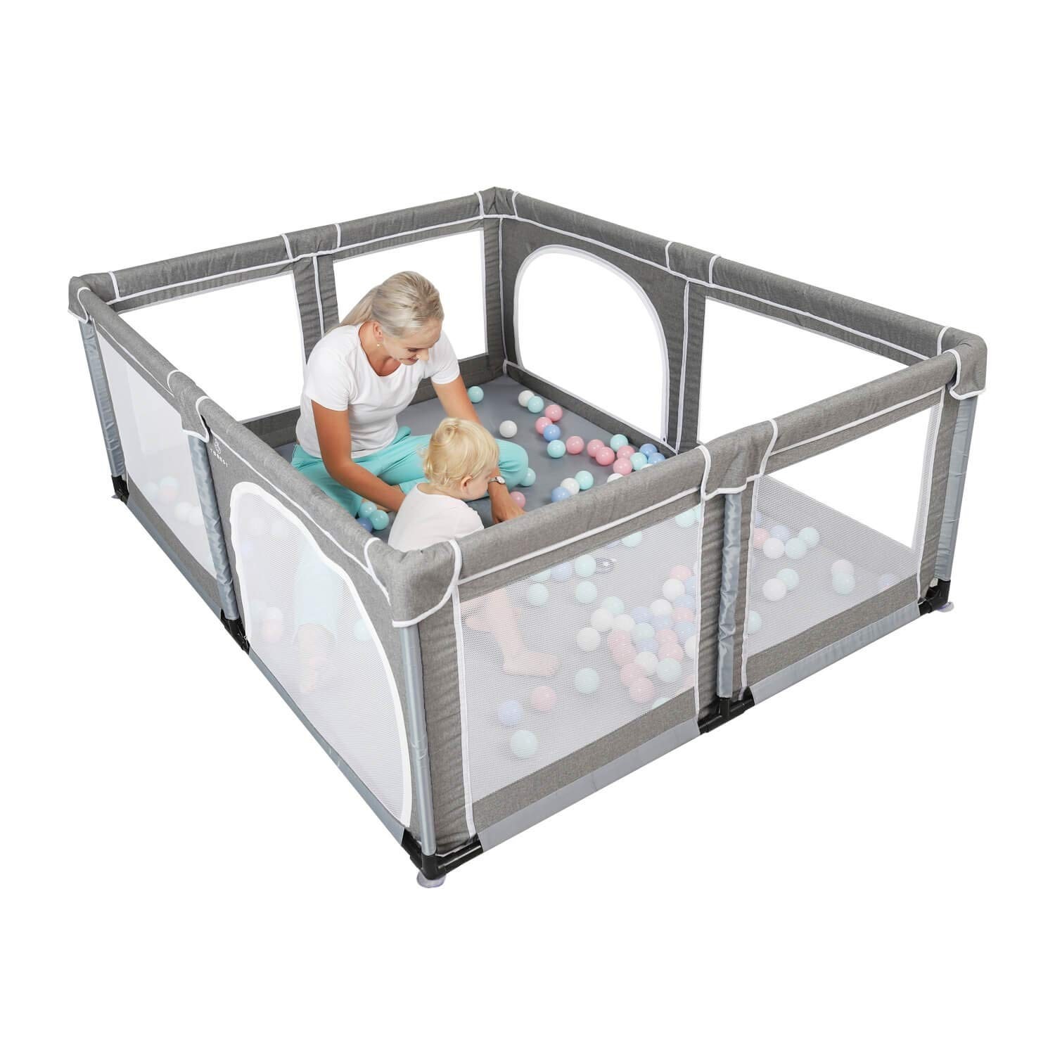 YOBEST Baby Playpen, Extra Large Playpen for Toddlers, Indoor &amp; Outdoor Kids Activity Center with Gate, Sturdy Safety Baby Play Yard Fence, Baby Fence Play Area for Babies, Toddler, Infants