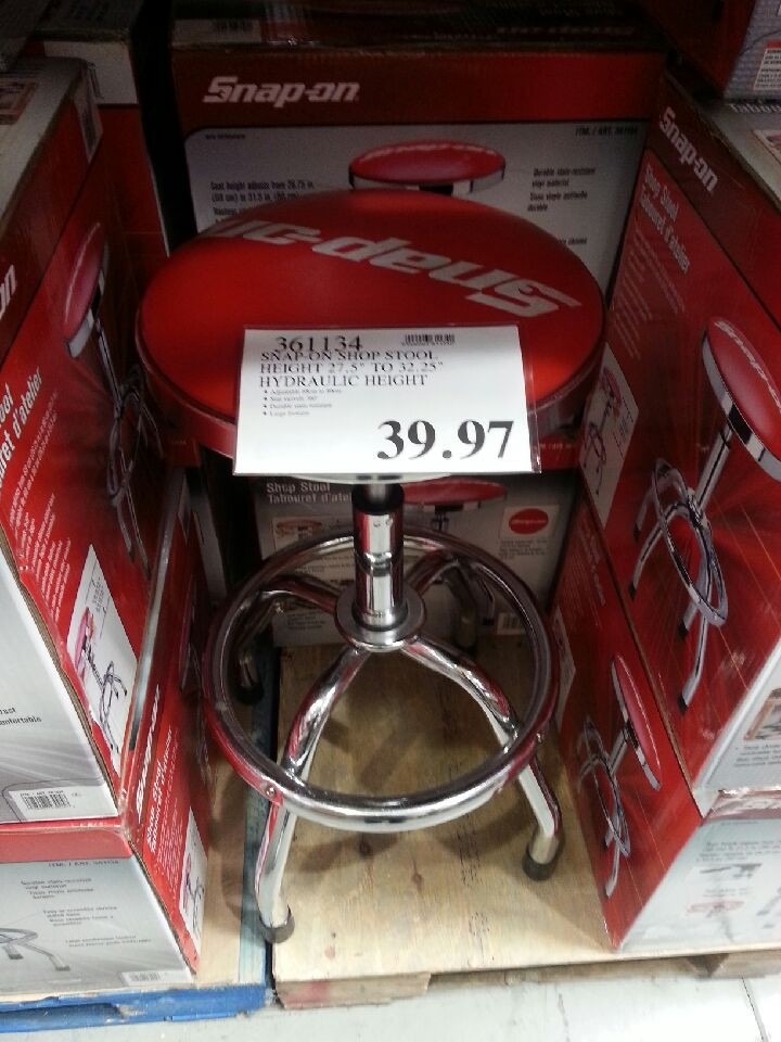 Costco in store man cave garage stools snap on 29