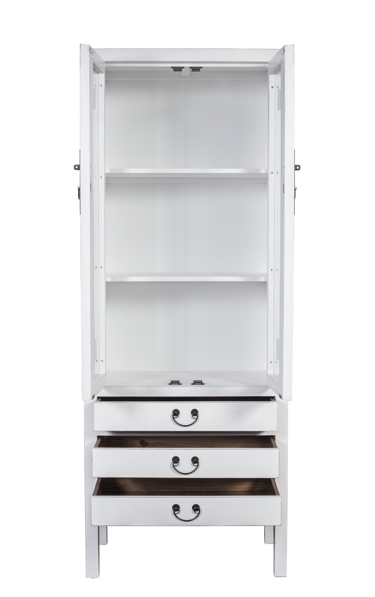 Fine asianliving chinese bookcase display cabinet white