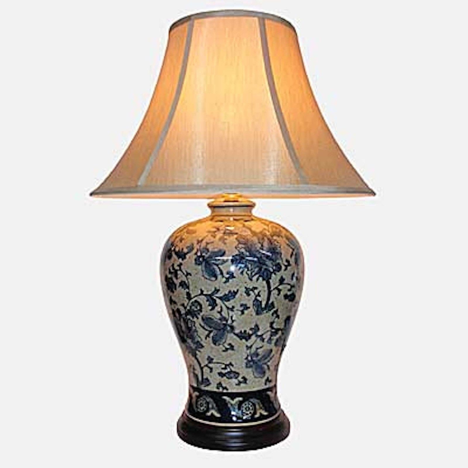 Large oriental ceramic porcelain table lamp m3959