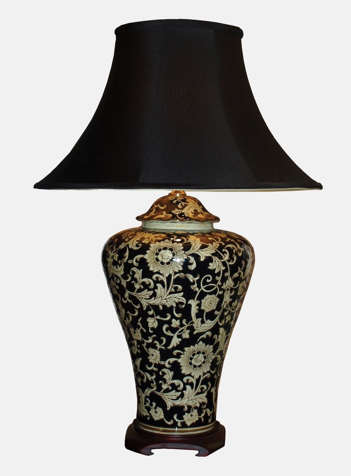 Large oriental ceramic porcelain table lamp m5515