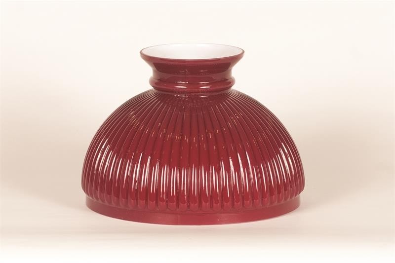 Aladdin lamps 10 glass red rib shade n302