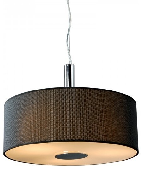 Black deluxe linen drum shade glass diffuser home hanging