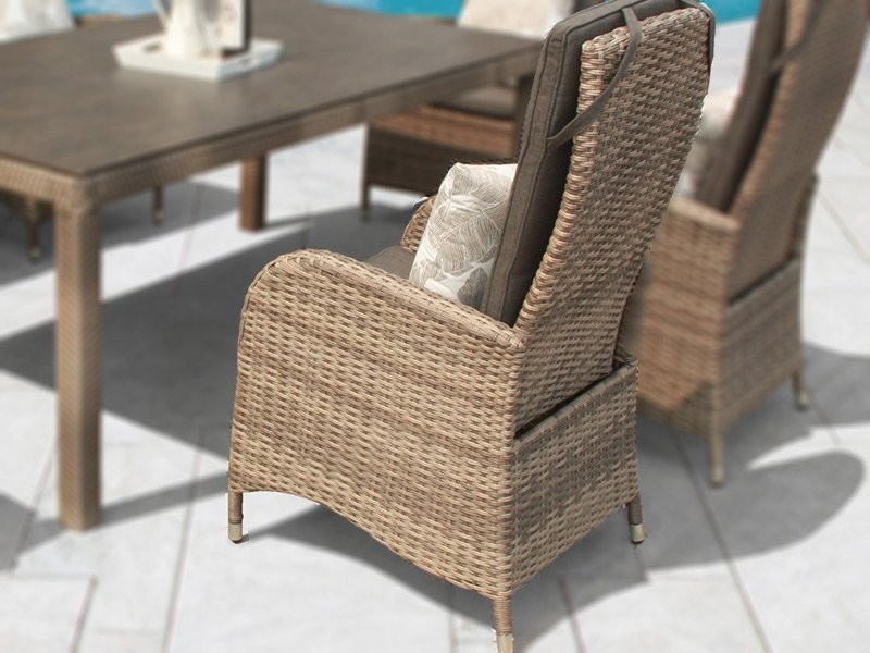 Reclining rattan dining chair single garden centre