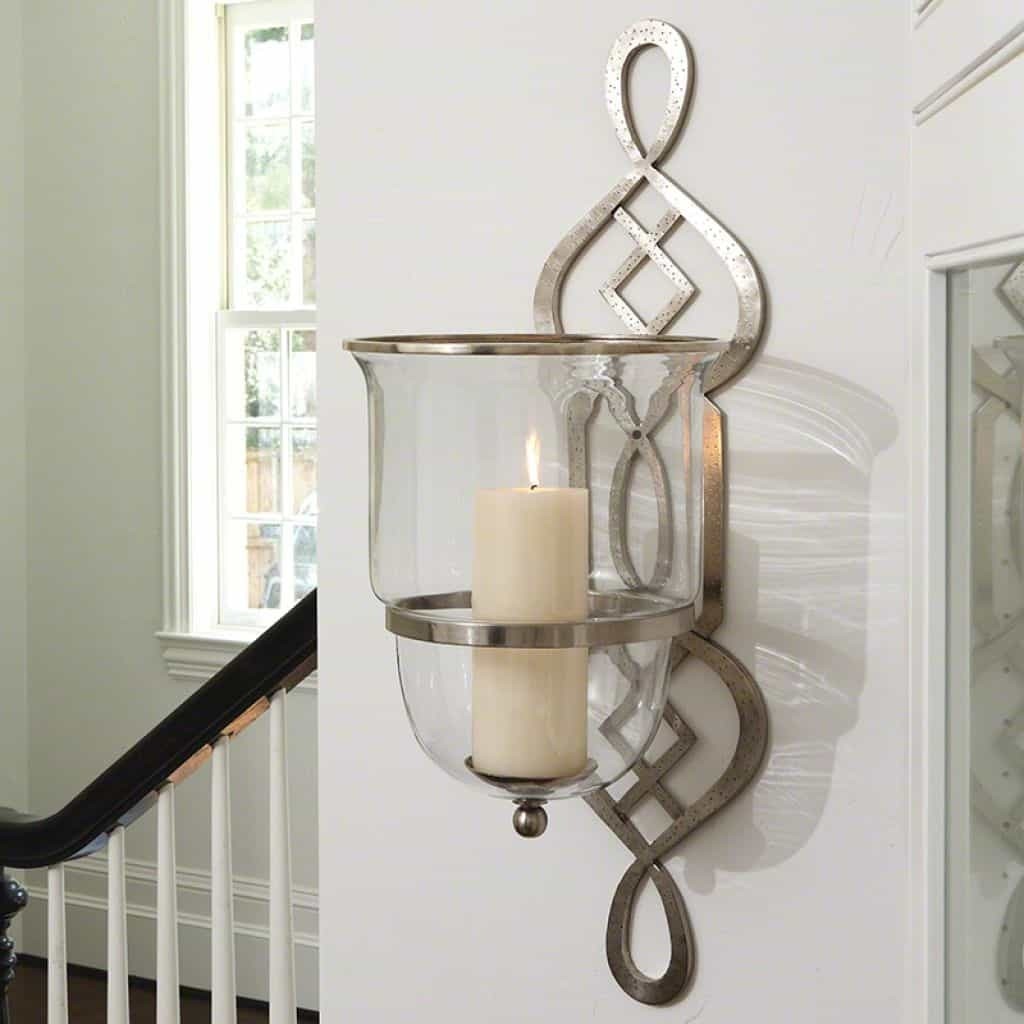 Art glass sconces imax large hurricane candle wall sconce