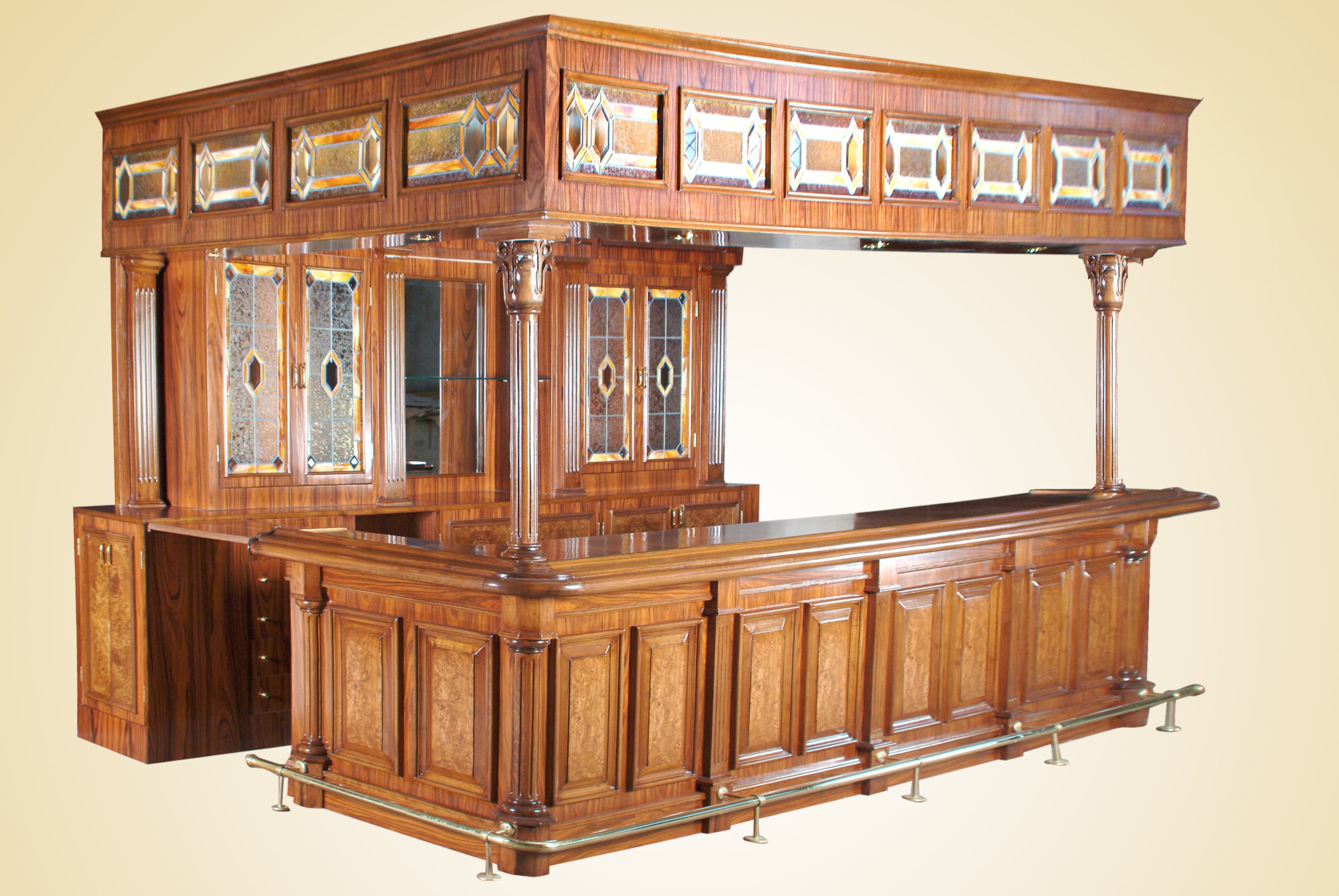 Bar 272ba 14ft rosewood english pub bar with marble top