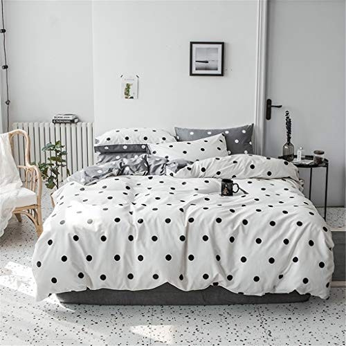Black and white polka dot bedding set twin queen cute