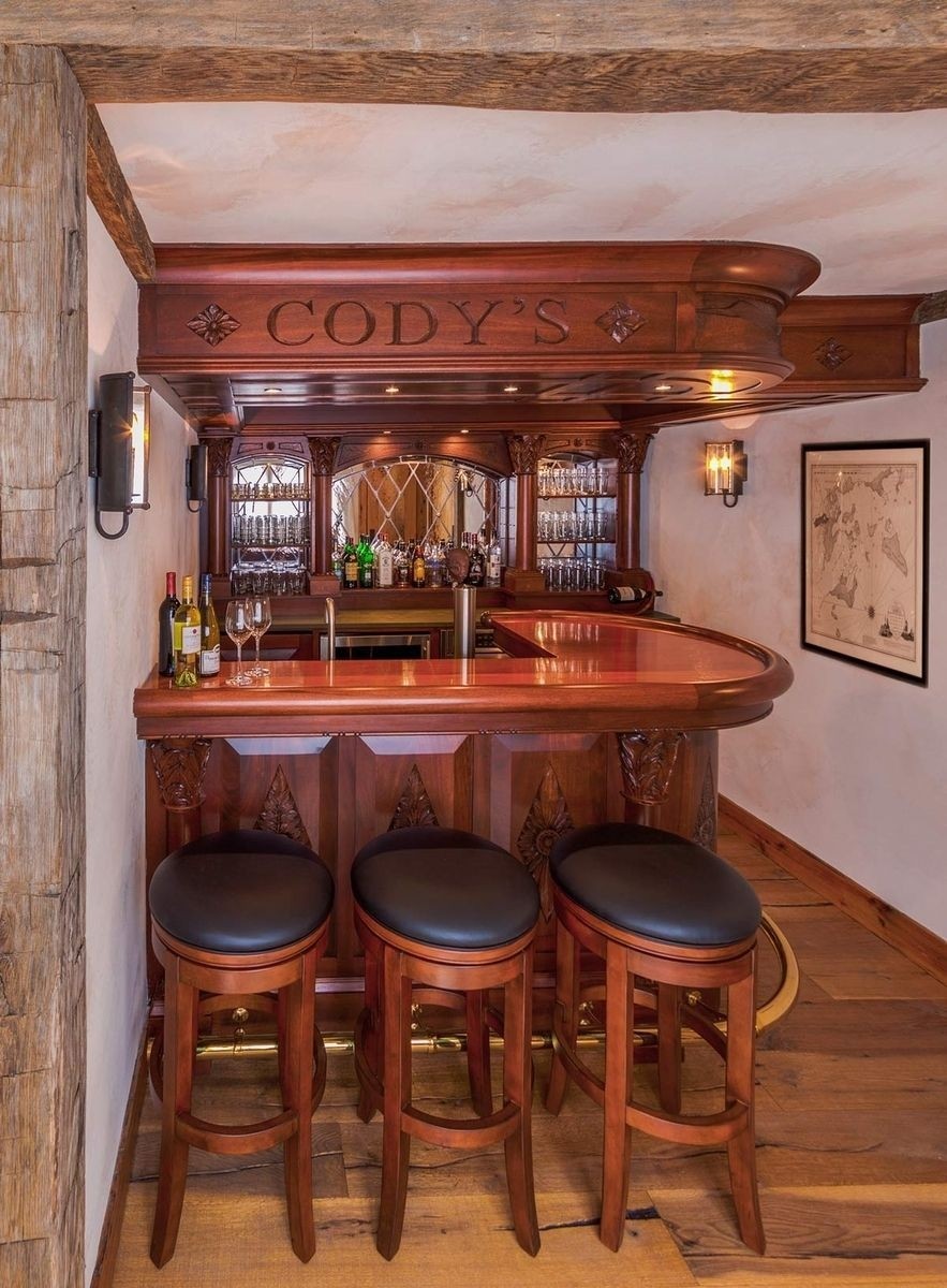 Custom mahogany english style home pub bar