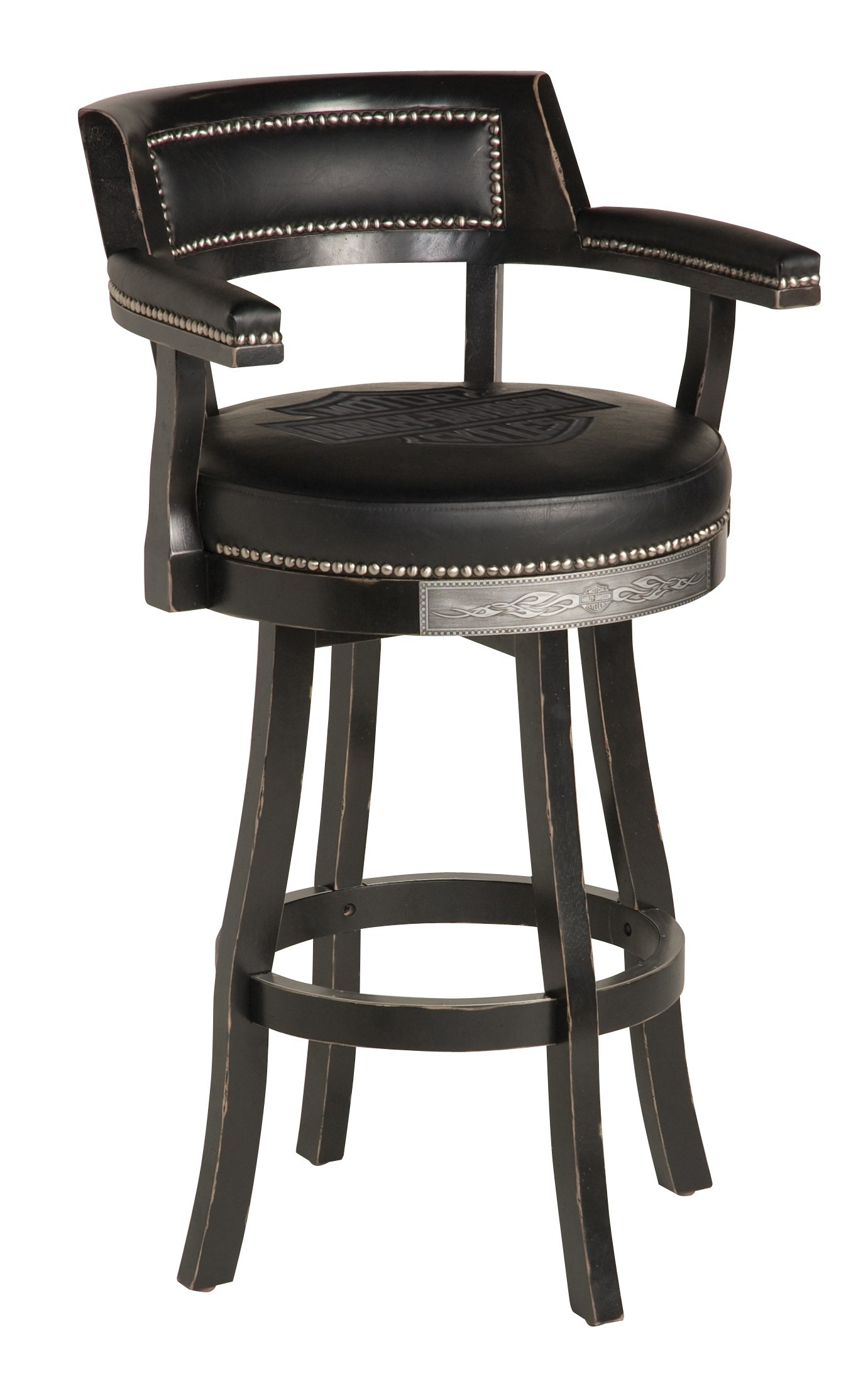 Harley davidson b s flames bar stool w backrest vintage